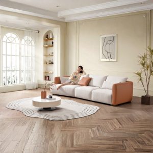 tri tone horizon modular frame sofa